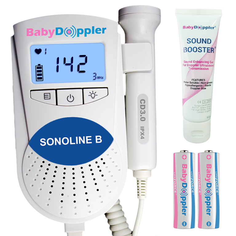 Sonoline B Fœtal Doppler Bébé Moniteur de Fréquence Cardiaque Rose Sonde  3MHz, Moniteur Cardiaque de Bébé, Rétro-Éclairage LCD, Gel par Baby Doppler