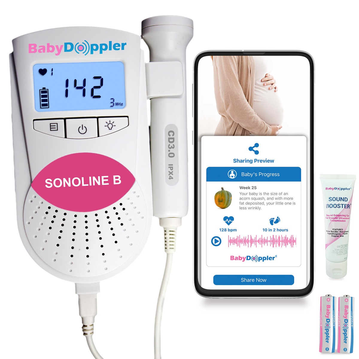 HOME CARE EASY USE Prenatal Fetal Doppler Baby Heart Monitor Babysound A FHR 